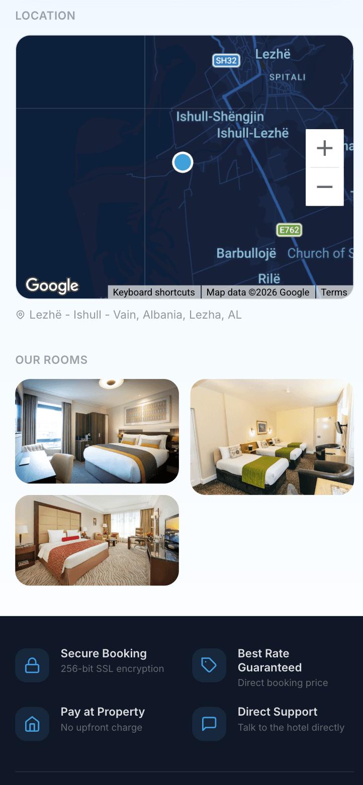 Booking Engine — zgjedhja e dhomës